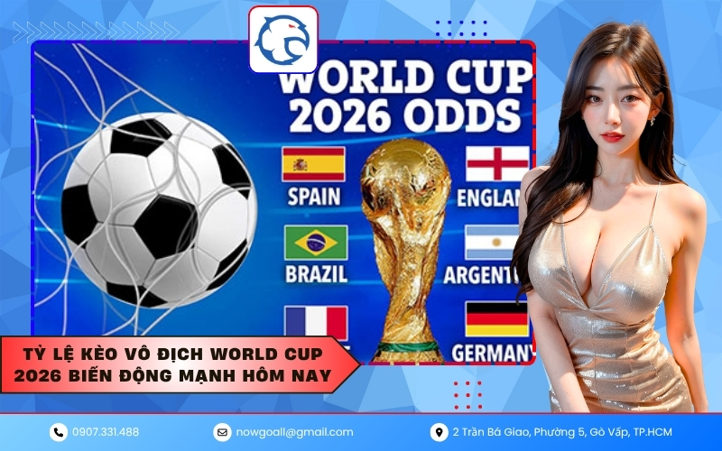 Tỷ lệ kèo vô địch World Cup 2026 biến động mạnh hôm nay
